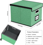 Huolewa File Organizer Box with Lid, Collapsible File Folder Organizer for Office Document Storage, Filing Box with Plastic S