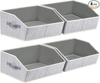 Homsorout Trapezoid Closet Shelf Organizer - Large Baskets for Organizing, Storage Baskets for Shelves, Cubbies Storage Bins 