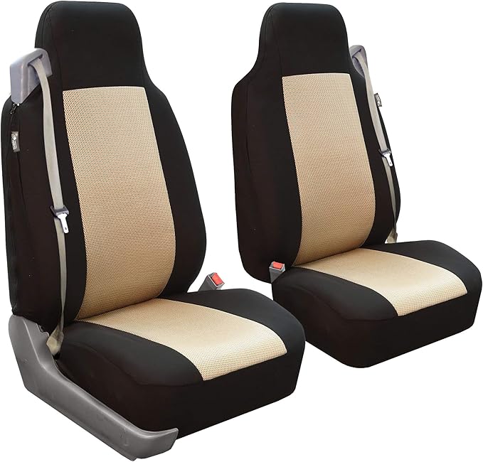 FH Group Car Seat Cover Rear Set Striking Striped Car Seat Covers with Rear Split Bench, Universal Fit Interior Accessories f
