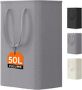 Lifewit 50L Slim Laundry Hamper, Narrow Small Laundry Basket with Handle for Dirty Clothes, Collapsible Tall Thin Laundry Bin