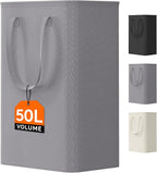 Lifewit 50L Slim Laundry Hamper, Narrow Small Laundry Basket with Handle for Dirty Clothes, Collapsible Tall Thin Laundry Bin