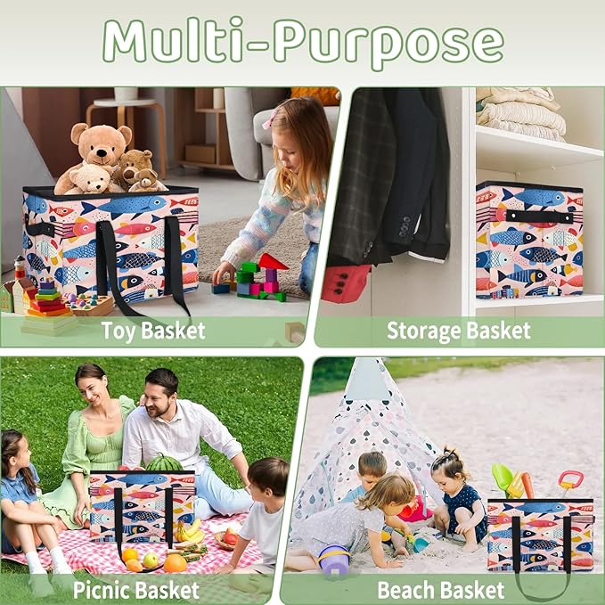 Reusable Grocery Bag, Foldable Large Shopping Tote Bag for Groceries Kitchen Picnic Car Trunk