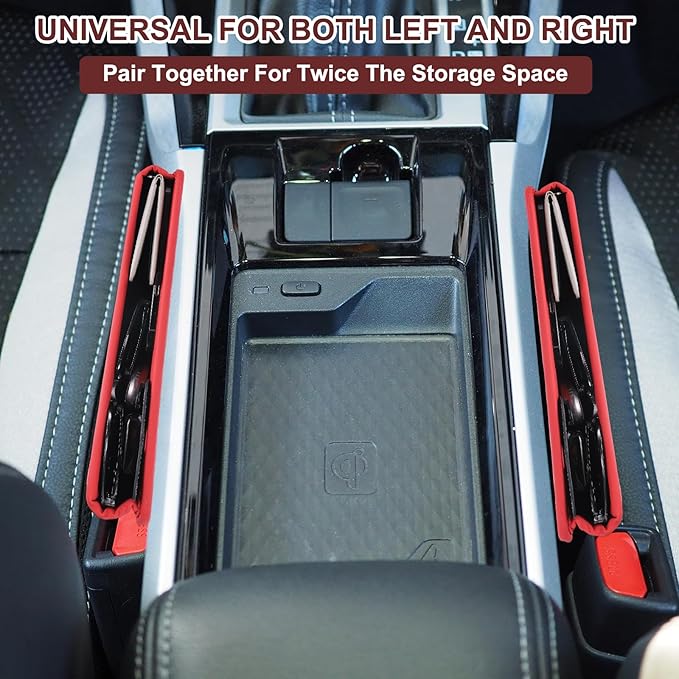 HARFINGTON Car Seat Gap Filler Organizer 11.5 x 8 x 2.1 Inch Leather Universal Car Organizer Storage Box Between Seat and Console for Phone Sunglasses Keys, Blue