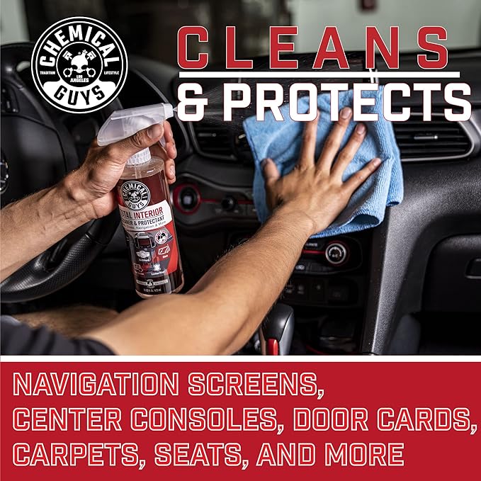 Chemical Guys Total Interior Cleaner & Protectant 2 Pack 16 oz Each Black Cherry Scent All-in-One Interior Cleaner for Leathe