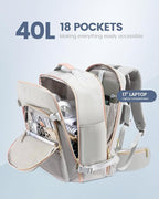 LOVEVOOK Travel Backpack for Women with Waist Strap,40L Cute Carry on Backpack Travels Essentials Personal Item Backpack for 