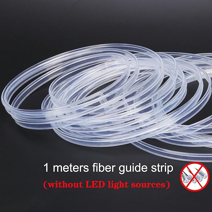 Optic Fiber Cable Waterproof Car Side Glow LED Illumination Optic Fiber Band Car Interior Atmosphere Neon Cold Lights 1 Meter (3.28ft)