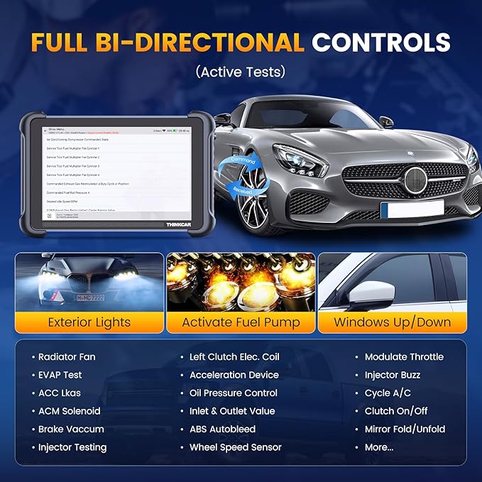 THINKCAR Bidirectional Scan Tool, THINKSCAN 689BT All System Automotive Diagnostic Tool, Bi Directional OBD2 Scanner with ECU
