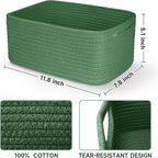 3-Pack Shelf Baskets for Organizing, Closet Organizer Bins, Small Woven Baskets, Rope Toy Basket, Storage Basket for Shelves,