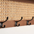 Coat Rack Wall Mount with Hooks & Shelf - Wooden Entryway Organizer for Hanging Coats, Keys, Hangers - Space Saving Durable W