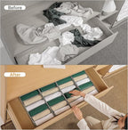 4 Packs T-shirt Drawer Organizers for Clothing,6 Grids Compartment Wardrobe Storage Box, Washable Clothes Organizer for Folde