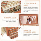 AKOZLIN Huge Jewelry Box Organizer Functional Large Leather Jewelry Storage Case for Women Girls Ring Necklace Earring Bracel