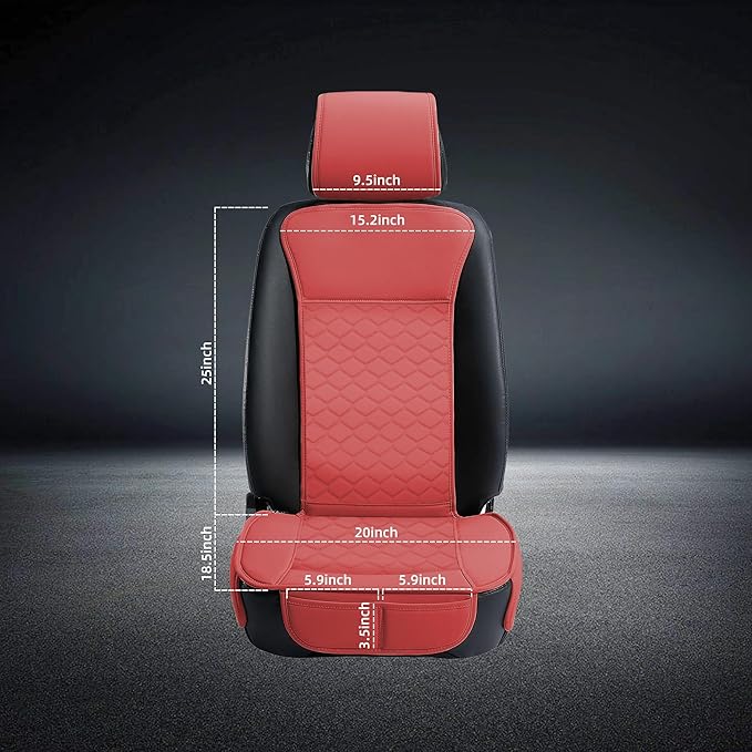 Elantrip 2PCs Front Car Seat Covers Leather Car Seat Protector Universal fit for Most Cars SUVs and Trucks Water Proof Seat P