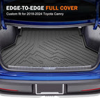 KUST Floor Mats Cargo Liner for Toyota Camry 2018-2024 (Not for Hybrid), All Weather Floor Liners & Trunk Cargo Mat for Camry Accessories TPE Rubber Raised Edge