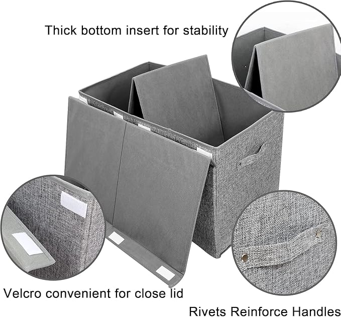 popoly 2 Pack Large Toy Box Chest with Lid, Collapsible Sturdy Toy Storage Organizer Boxes Bins Baskets for Kids, Boys, Girls