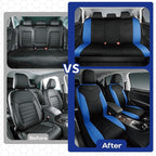 Skechers Memory Foam Seat Covers,Leather Car Seat Covers, Ultimate Comfort & Support Front Seat Covers Airbag Compatible, Aut