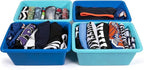 Humble Crew Toy Storage Bins for Kids, Set of 4, Navy/Teal, Small - Sturdy, Colorful Plastic Storage Bins for Classroom, Play