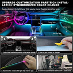 Dreamcolor Acrylic Interior Car LED Strip Light with Wireless APP, Dual Zone RGB 18 in 1 with 175 inches 593 LEDs Fiber Optic Neon Strip Lights for Car, Music Sync Neon Car Ambient Lighting Kits