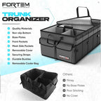 FORTEM Trunk Organizer with Cooler For SUV Car Trunk, Foldable Storage, Car Accessories for Women Men, Collapsible Bag, Perfect