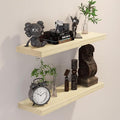 BGMG Wood Floating Shelves 24 inch, Wide Rustic Wooden Wall Shelves for Bathroom Living Room Bedroom Kitchen Farmhouse Set of