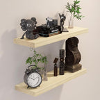BGMG Wood Floating Shelves 24 inch, Wide Rustic Wooden Wall Shelves for Bathroom Living Room Bedroom Kitchen Farmhouse Set of