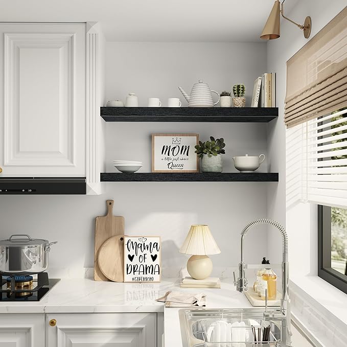 Vivelove Single Floating Shelves 36 inch Long, 10 in Deep Shelves Wall Mounted for Bedroom, Bathroom, Living Room, Kitchen, O