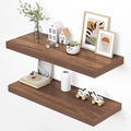 Dreamland 36" Floating Shelves for Wall, 12" Deep Thicker Walnut Floating Shelves, Wall-Mounted Shelves for Bedroom, Living R