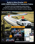 3 Channel Dash Cam, Dash Cam Front and Rear Inside, 5.8GHz WiFi Built-in GPS, Free 64GB Card, 3.2" IPS Screen, 4k Dash Camera