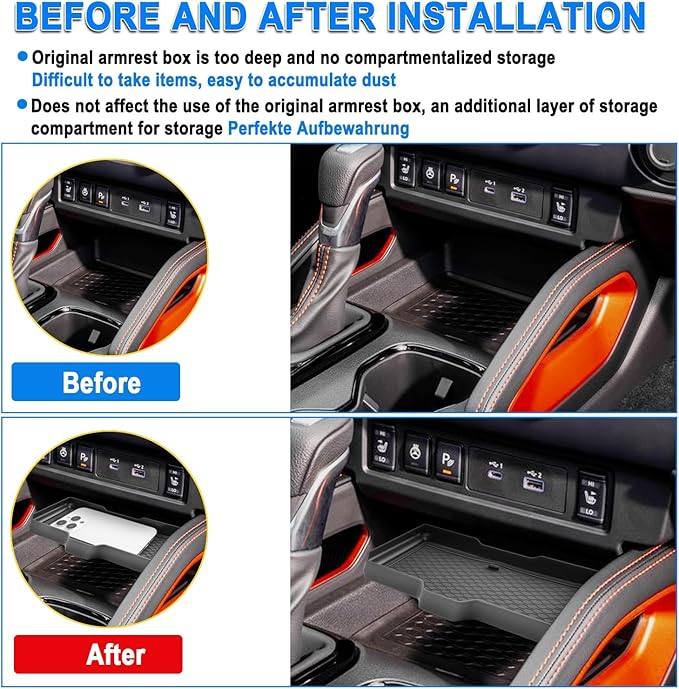 SHAOHAO 2 Pcs for 2025 2026 Nissan Frontier Center Console Organizer for 2022 2023 2024 2025 2026 Nissan Frontier Accessories (S/SV/Pro-X/Pro-4X/SL) Middle Console Tray Space Expand Armrest Organizer
