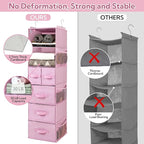 GRANNY SAYS Hanging Closet Organizers and Storage, 6 Shelves Closet Hanging Organizer with 6 Side Pockets, 5 Drawer Storage O