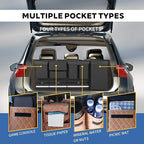 Backseat Hanging Organizer with Large Storage Bags | PU Leather, Large Capacity | Adjustable Straps, Waterproof & Collapsible |