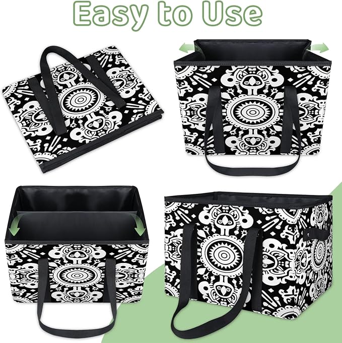 Reusable Grocery Bag, Foldable Large Shopping Tote Bag for Groceries Kitchen Picnic Car Trunk