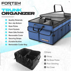 FORTEM Trunk Organizer with Cooler For SUV Car Trunk, Foldable Storage, Car Accessories for Women Men, Collapsible Bag, Perfect