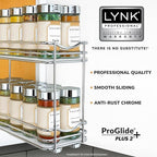LYNK PROFESSIONAL® Pull Out Spice Organization for Cabinets - 4-3/8 inch Wide – Spice Rack for Inside Cabinets, Slide Out Spi