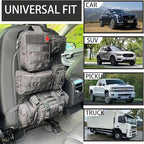 6 Pack Tactical Molle Automotive Seat Back Organizer Tactical Vehicle Panel Organizer with 5 Detachable Molle Pouch for Car Truck Ford Jeep Vehicle,US Flag Patch For Man (5 Pouches)