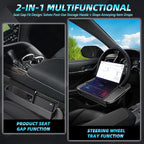【Compatible with Honda CR-V】 2-in-1-Steering Wheel Tray Table with Seat Gap Filler Organizer.Seat Gap Fit Design: Solves Post-Use Storage Hassle + Stops Annoying Item Drops.