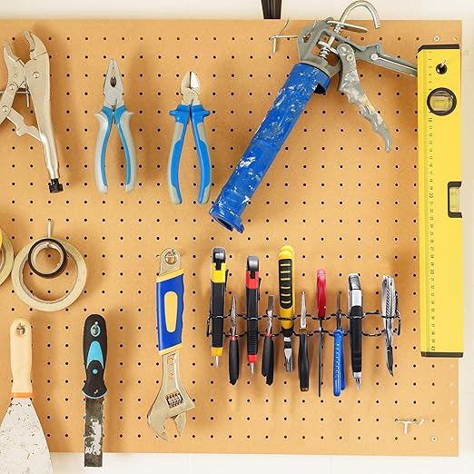 Hanaive 4 Pieces Pegboard Pliers Holder, Holds 11 Plier Per Rack, Steel Pegboard Hooks Pliers Peg Board Organizer Accessories