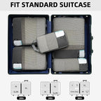 BAGAIL 6 Set Lightweight Compression Packing Cubes with Packing List, Anti-Tearing Expandable Organizer Bags for Travel, Dark