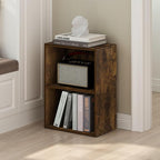 Furinno LUDER Book Shelf, 2-Tier Modern Bookshelf, Open Shelves Bookcase, 9" x 16" x 21", for Living Room, Bedroom, Home Offi