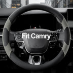 West Llama Customized Auto Car Steering Wheel Cover for Toyota Camry Rav4 Corolla Highlander (Black+Gray)