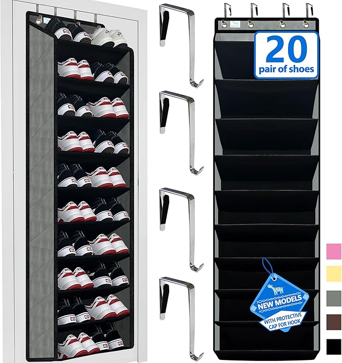 Shoe Organizer,70 Pounds Large Capacity,20-30-Pair Over The Door Shoe Organizer,10 Tiers Shoe Rack for Closet,New Upgrade Ant