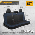 Cat MeshFlex Blue & Black Rear Seat Cover for Car – Durable Canvas & Mesh Design 60/40 Split Bench Protector for Cars, Trucks