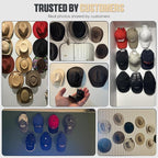 Modern JP Adhesive Hat Hooks for Wall (10-Pack) - Cowboy Hat Rack, Wide Brim Hat Organizer, Strong Hold Hat Hangers for Wall 