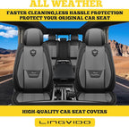 LINGVIDO Car Seat Covers for Front Seats (2 Seats) - Premium Perforated Nappa Leather,Waterproof Shield, Omni-Adapt Fit for S