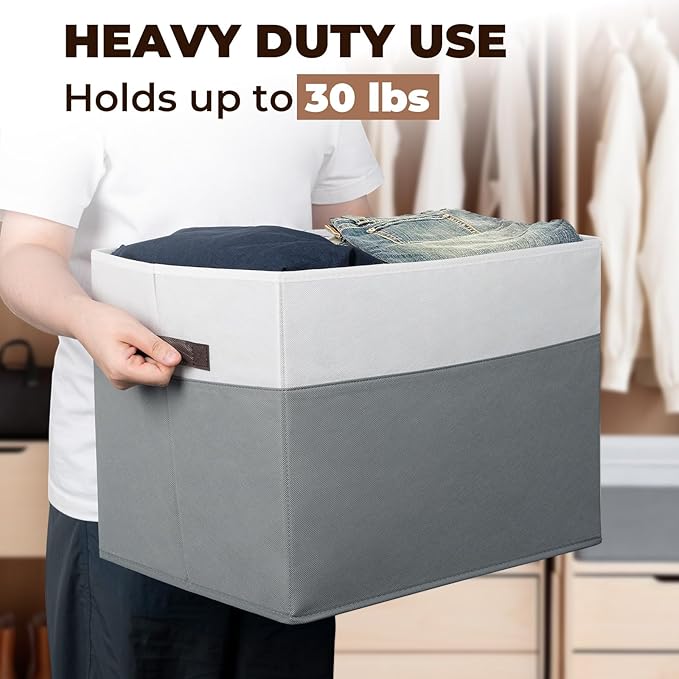 Criusia 8 Pack Closet Organizers and Storage Bins - Extra Large Storage Baskets for Organizing - Clothes Storage Bins for She