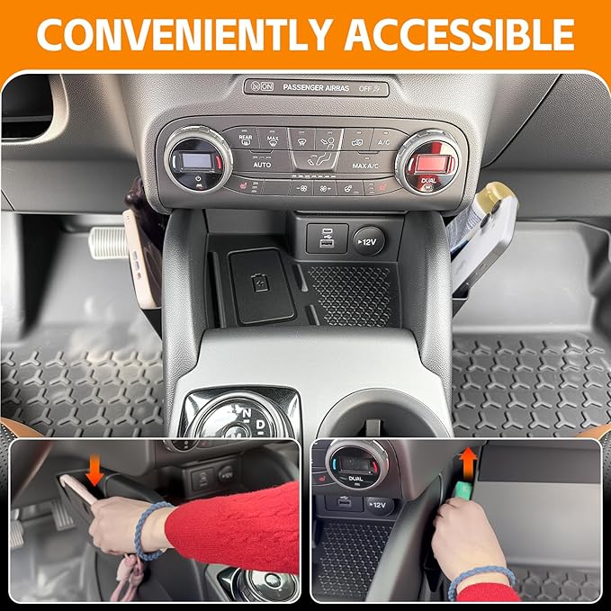 Center Console Organizer Compatible with 2021-2024 Ford Bronco Sport/2020-2024 Ford Escape Shifter Storage Gear Side Storage Organizer for Bronco Sport/Escape Accessories(Shifter Tray)
