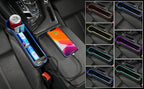 7 Color Led Car Seat Gap Organizer with 56W Fast Charger Car Console Organizer with Cup Holder Front Seat Gap Filler with USB Between Seat Cup Holder fit for Android iPhone (Black)
