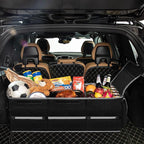 Collapsible Trunk Organizer for Car with Insulated Leak proof Cooler Bag, 3 Compartments SUV Cargo Organizer Removable