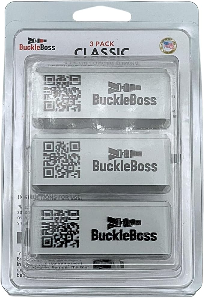 Buckle Boss Original Classic Seat Belt Lock | Original Seat Belt Guard Made with Strong ABS | Preventing Passengers from Unbuckling Their Seat Belts (3 Pack)