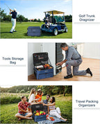 Golf Trunk Organizer, Waterproof Car Golf Locker with Separate Ventilated Compartment for 2 Pair Shoes, Golf Storage for Balls
