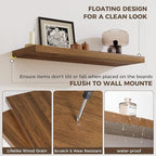 Fun Memories 12 Deep Floating Shelves, 40W x 12D Floating Shelves for Wall Set of 2, Extra Deeper Hanging Wood Shelves for Wa